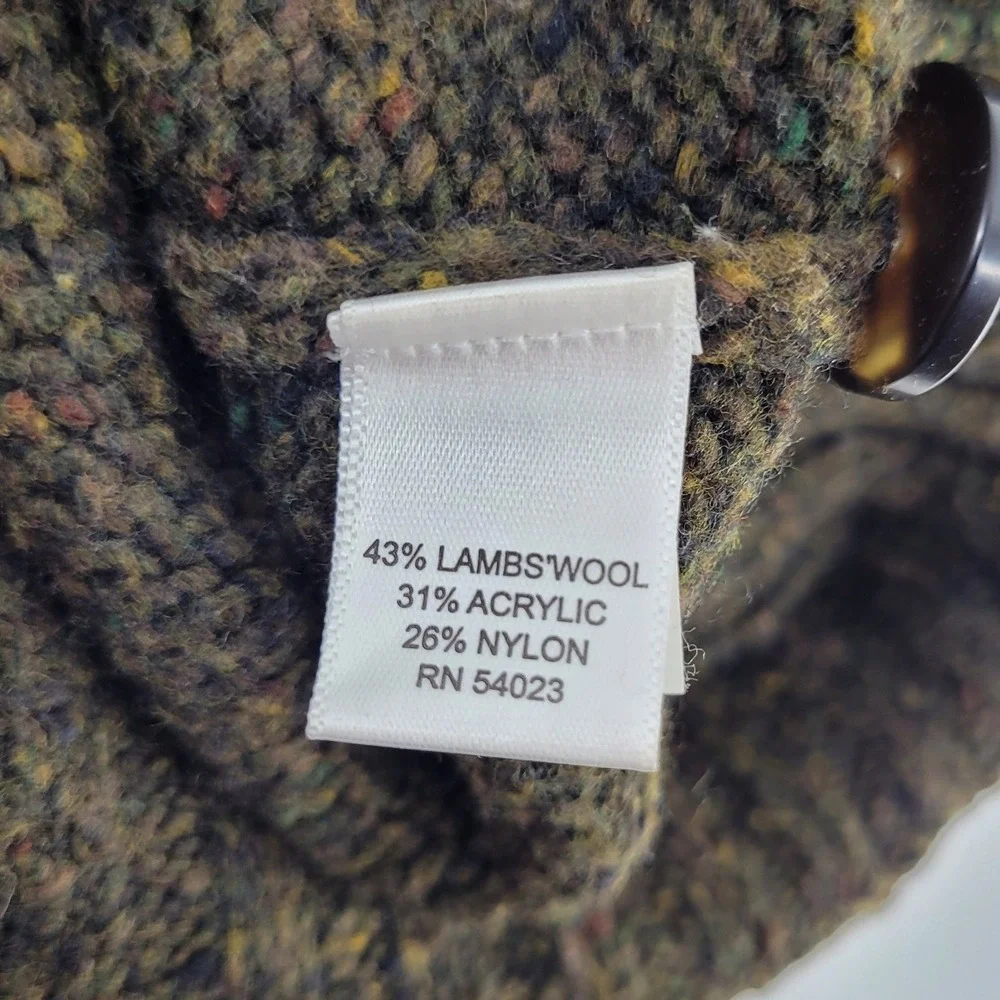 Banana Republic Mens Small Lambswool Speckled Knit Button Mock Neck‎ Sweater